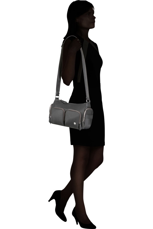 Samsonite Karissa Evo Shoulder Bag Multi Pkt  Gunmetal Green Samsonite Karissa Evo Shoulder Bag Multi Pkt  Gunmetal Green