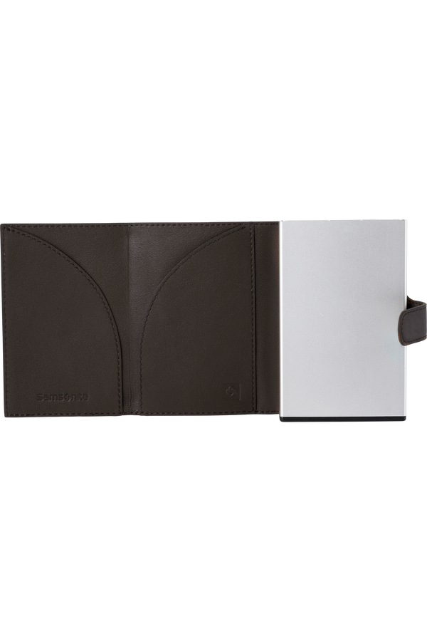 Samsonite Alu Fit 202 - Slide-up Wallet  Ciemnobrązowy