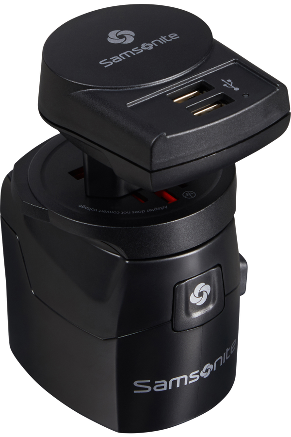 Samsonite Travel Accessories World Adaptor Pro 3-P+USB Czarny Samsonite Travel Accessories World Adaptor Pro 3-P+USB Czarny