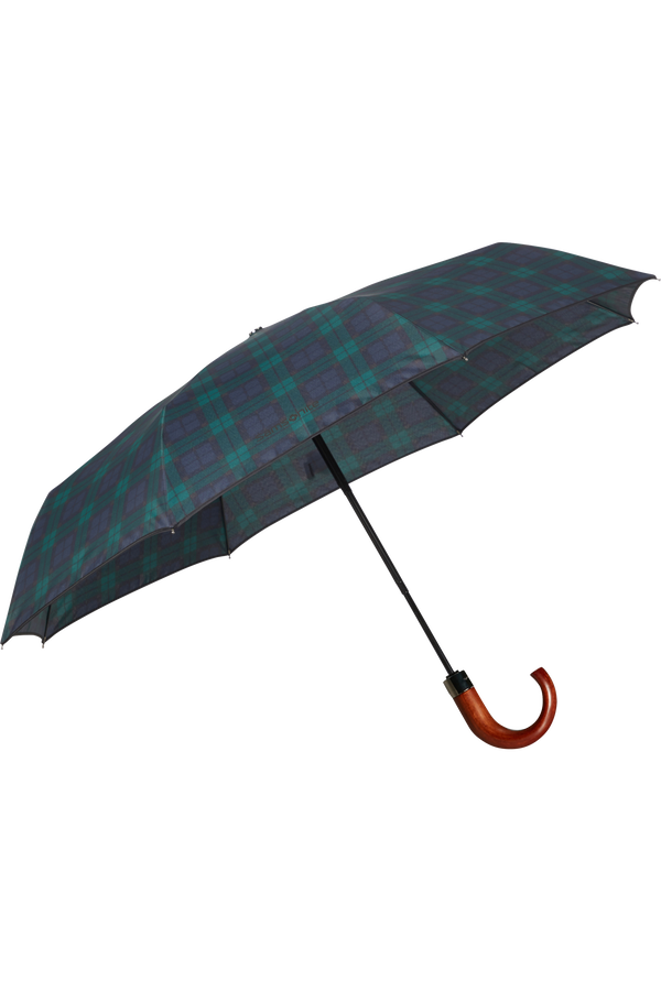 Samsonite Wood Classic S 3 Sect. Auto O/C Crook  Blue/Green Scottish