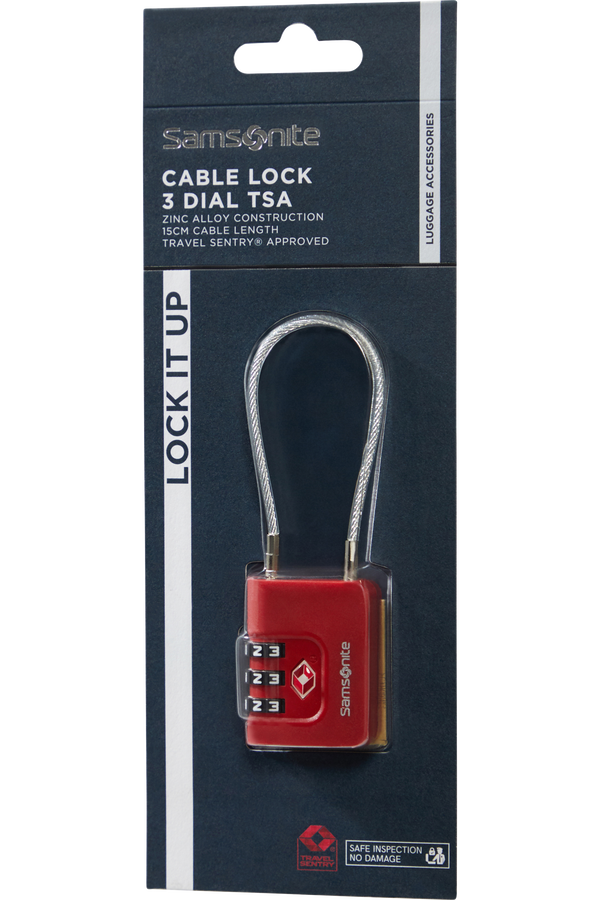 Samsonite Ta Revolution Cablelock 3 dial TSA  Czerwony