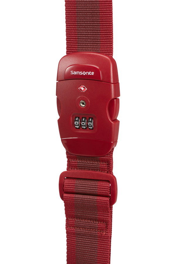 Samsonite Global Ta Luggage Strap/TSA Lock Czerwony
