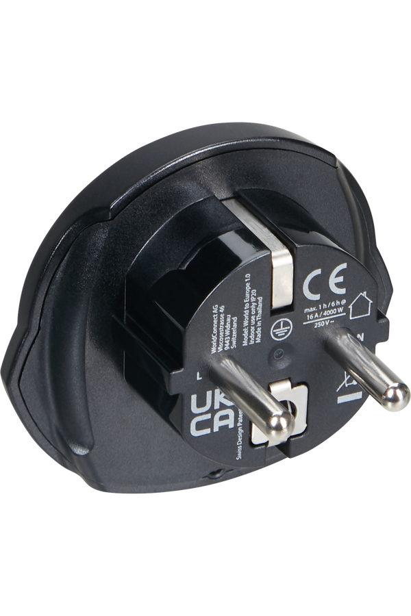 Samsonite Travel Accessories World to Europe Adaptor Czarny Samsonite Travel Accessories World to Europe Adaptor Czarny
