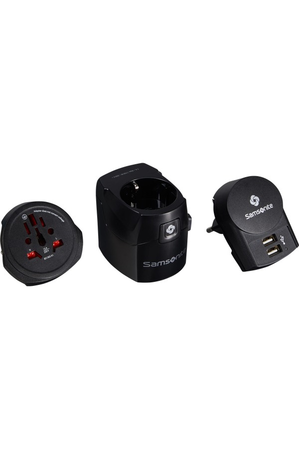 Samsonite Travel Accessories World Adaptor Pro 3-P+USB Czarny Samsonite Travel Accessories World Adaptor Pro 3-P+USB Czarny