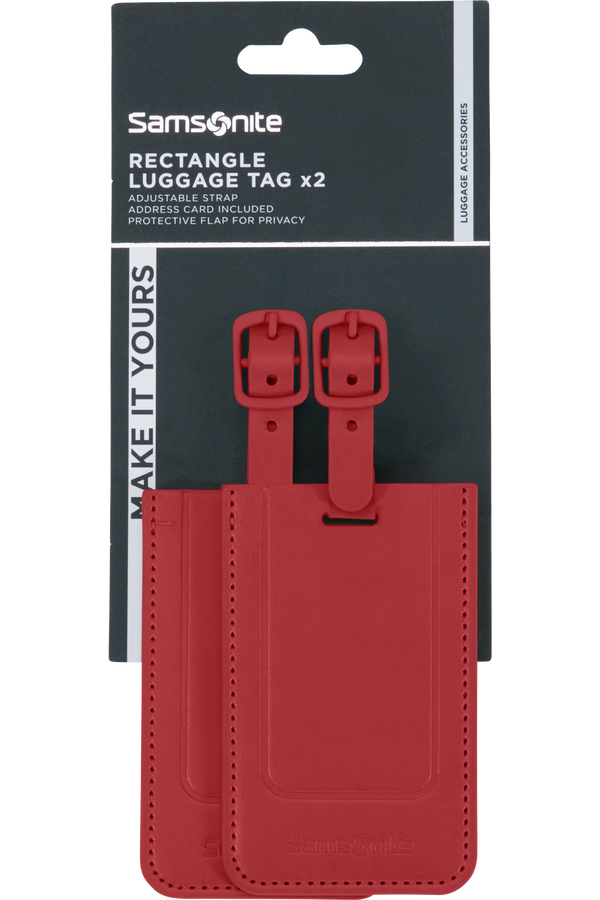 Samsonite Ta Revolution Rectangle Luggage Tag x2  Czerwony