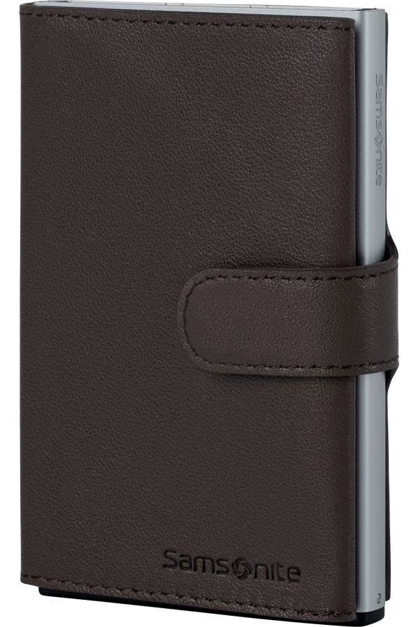 Samsonite Alu Fit 202 - Slide-up Wallet  Ciemnobrązowy