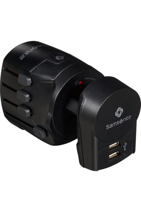 Samsonite Travel Accessories World Adaptor Pro 3-P+USB Czarny